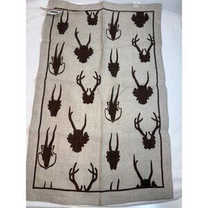 Mud Pie Lodge Deer Linen Kitchen Towel antlers cabin mountain elk West